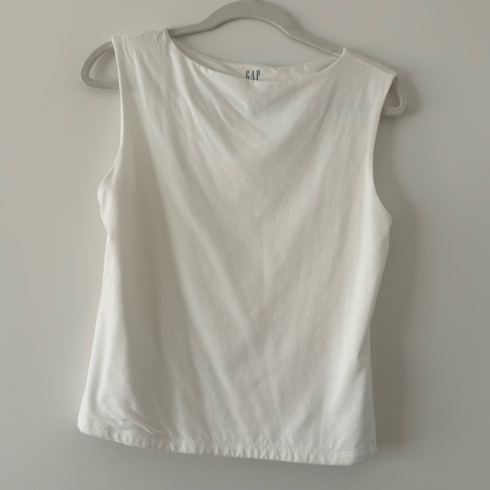 GAP Modern Boatneck Tank Top off white